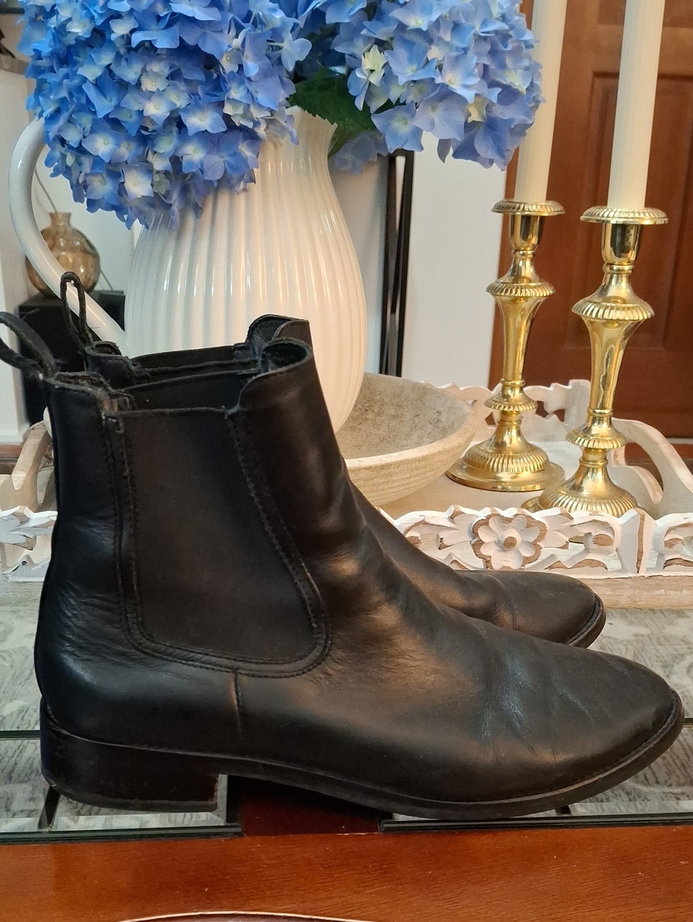 Thursday Boot Company Veronica Black Leather Chelsea Boots Size 10 - Picture 2 of 9